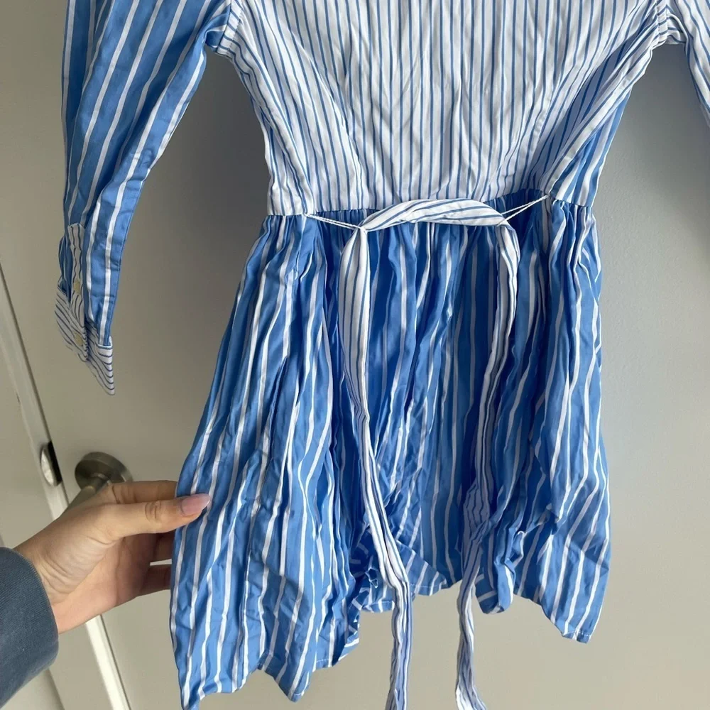 Ralph Lauren Blue and White Striped Shirt Dress
